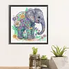 >SALE<5D DIY Partial Special Shaped Drill Diamond Painting Elephants Kit Decor 30x30cm