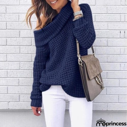 Openwork Off-Shoulder Sweater