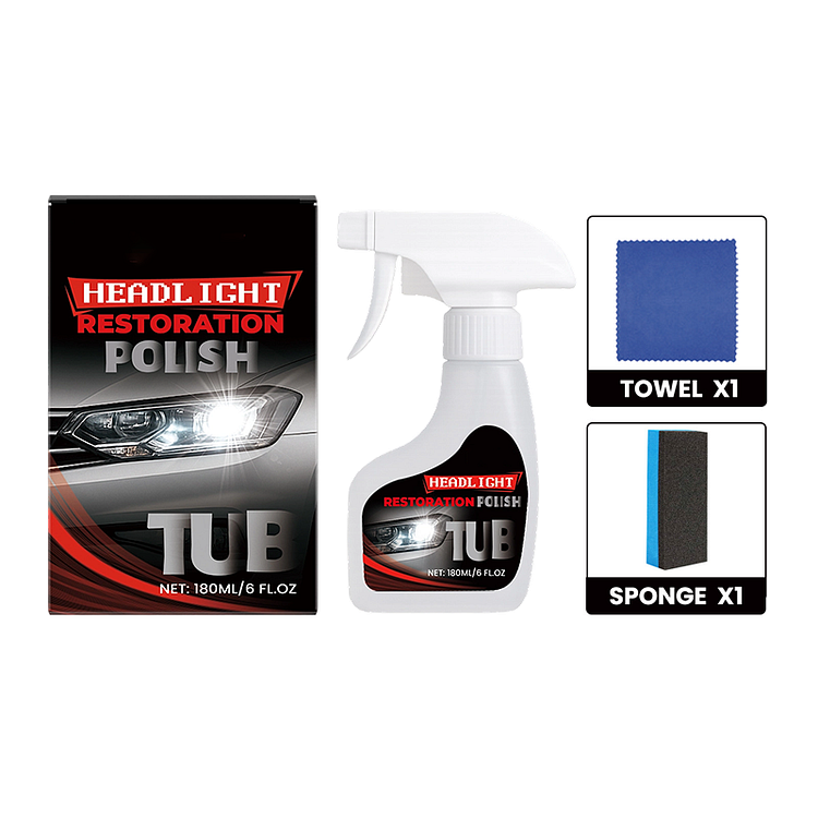 Rigenera Fari Auto Professionale 180 ml con Spugna
