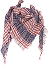 Women's Warm Woollen Scarf Triangle Shawls Winter Scarves Stripe Plaid Scarf