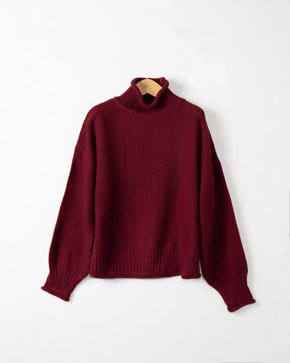 Uveng Uveng Women's WISH Turtleneck Long Sleeve Jumper Loose Casual Knit Sweater Women