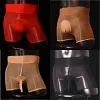 Men's sexy transparent boxer briefs invisible high elastic silky smooth and shiny jj set of underwear