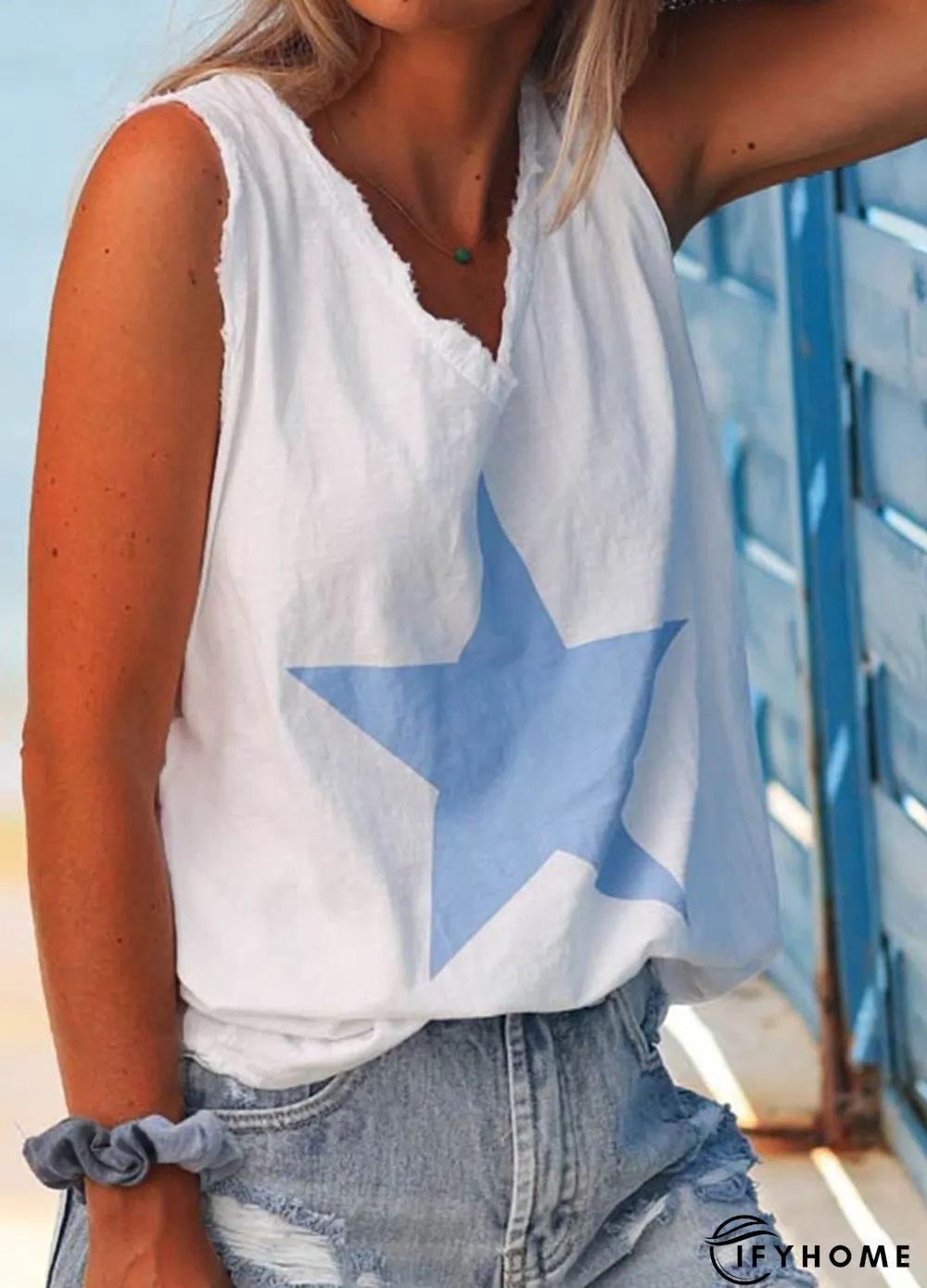 Sleeveless Cotton-Blend Tops | IFYHOME