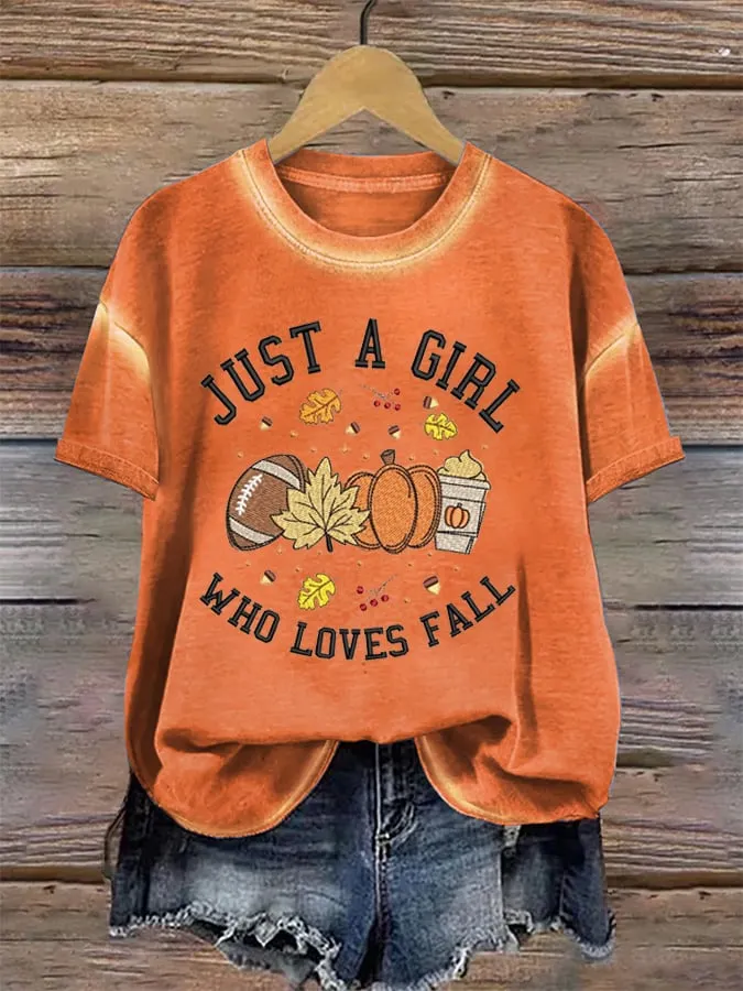 Women's Just A Girl Who Loves Fall T-Shirt 