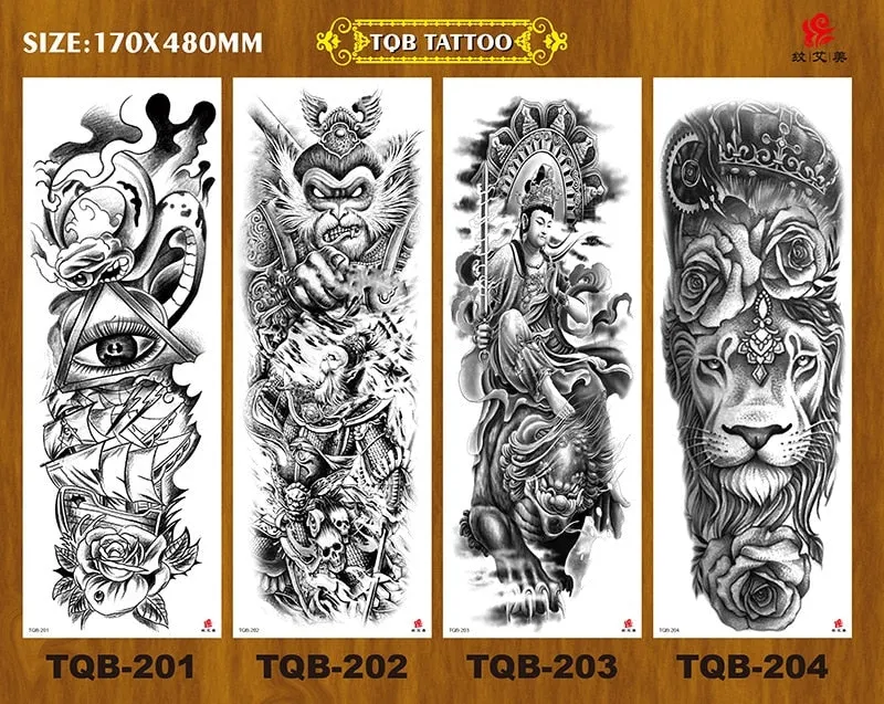 Temporary Tatoo Tattoo for Woman Tattoo Stickers Arm Tattoo Big Sleeve Men and Women Personality Tiger Leopard stickers