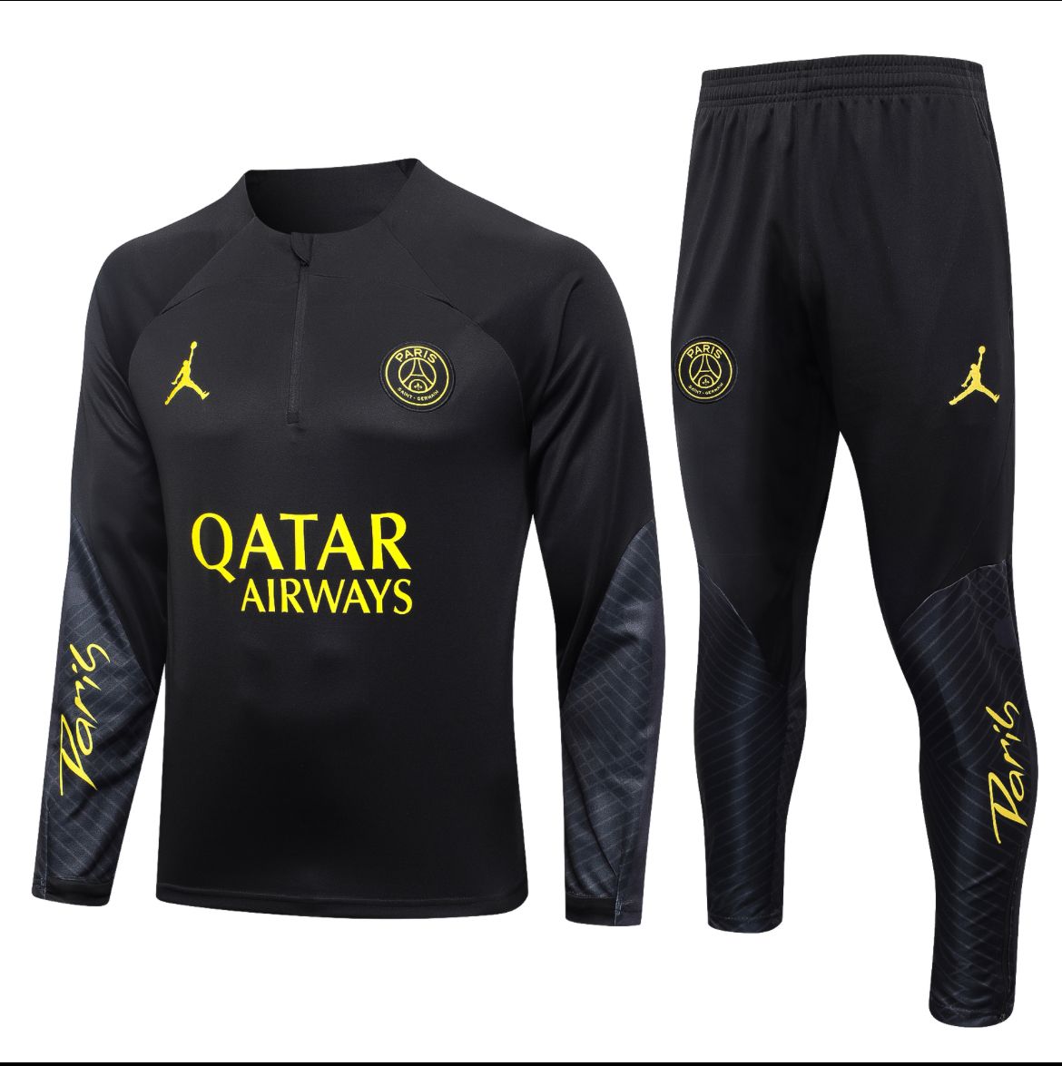 2023-2024 psg black Training SuitFootball Shirt 1:1 Thai Quality