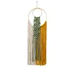 (Finished Product)Macrame Wall Hanging Boho Dream Catcher Hand Woven Leaf Tapestry Modern Aesthetic Tassel Wall Decor for Home Bedroom Living Room