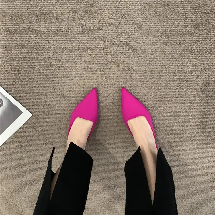 Churchf Churchf Half Slippers Female Summer New Style 2023 Thin Heel Pointed Lazy People Wear Low Heel Set Foot Muller Shoes Cool Drag Female