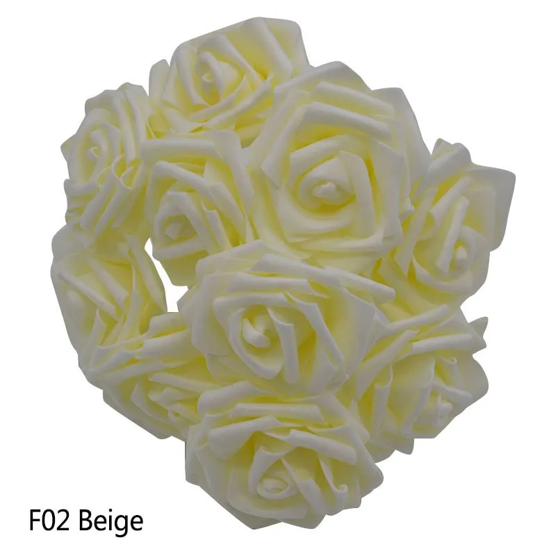 25 Heads 8CM New Colorful Artificial PE Foam Rose Flowers Bride Bouquet Home Wedding Decor Scrapbooking DIY Supplies