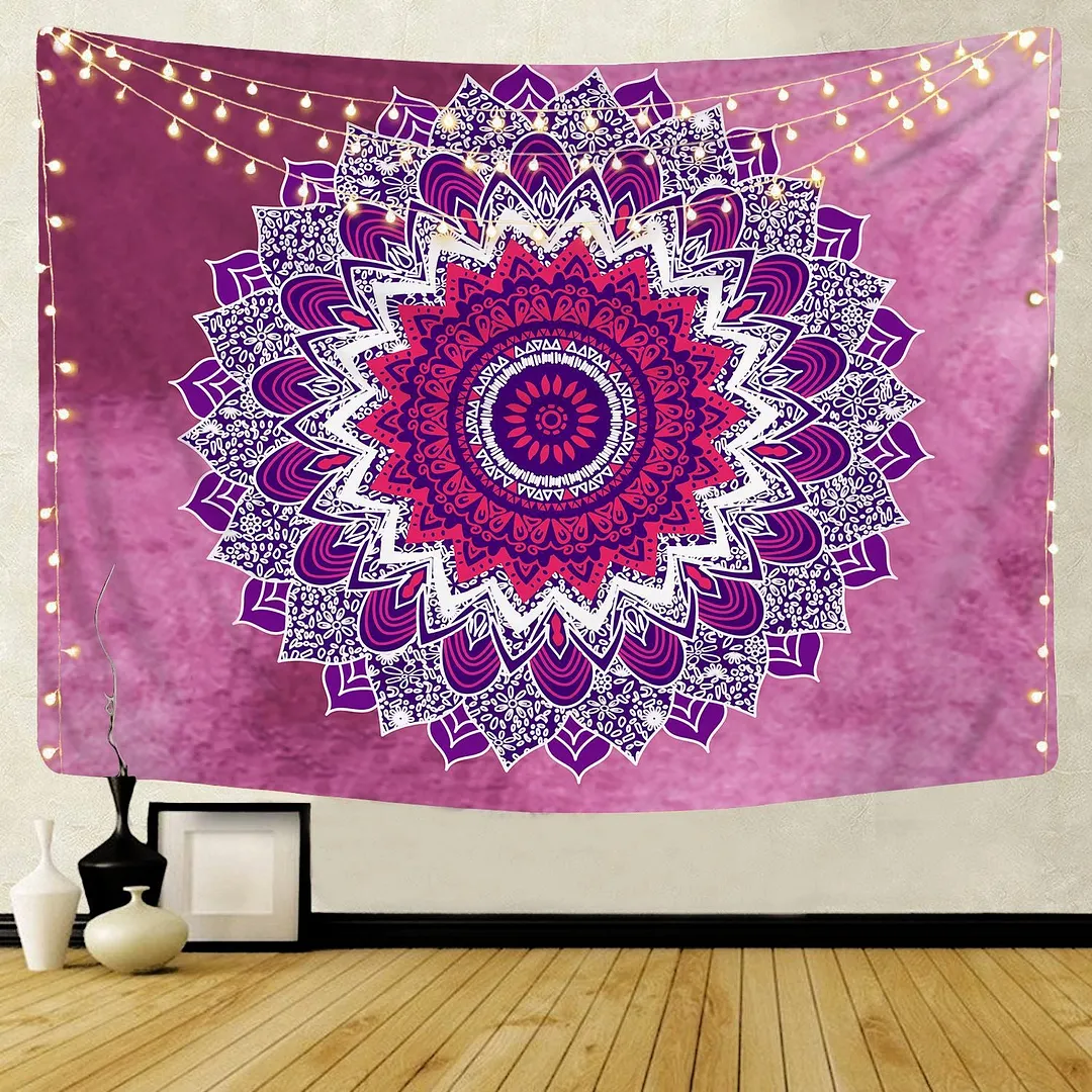 Polyester Mandala Print Tapestry Wall Hanging Carpet Throw Yoga Beach Mat Blanket Large 150*200cm Sleeping pad wall art Tapestry