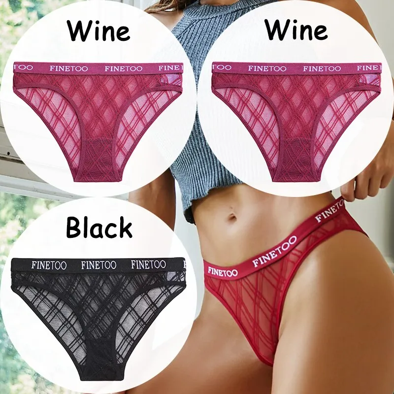 Billionm Lace Panties Women's Underwear Perspective Sexy Panties Female Underpanties Mesh Briefs Girls Intimates Lingerie M-XXL