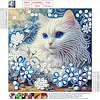 Diamond Painting-DIY Crystal Rhinestone Cat in the Flower Bushes