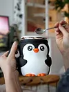Cute Penguin Cow Leak Proo Ice Cream Pint Containers for Gathering Party Picnic