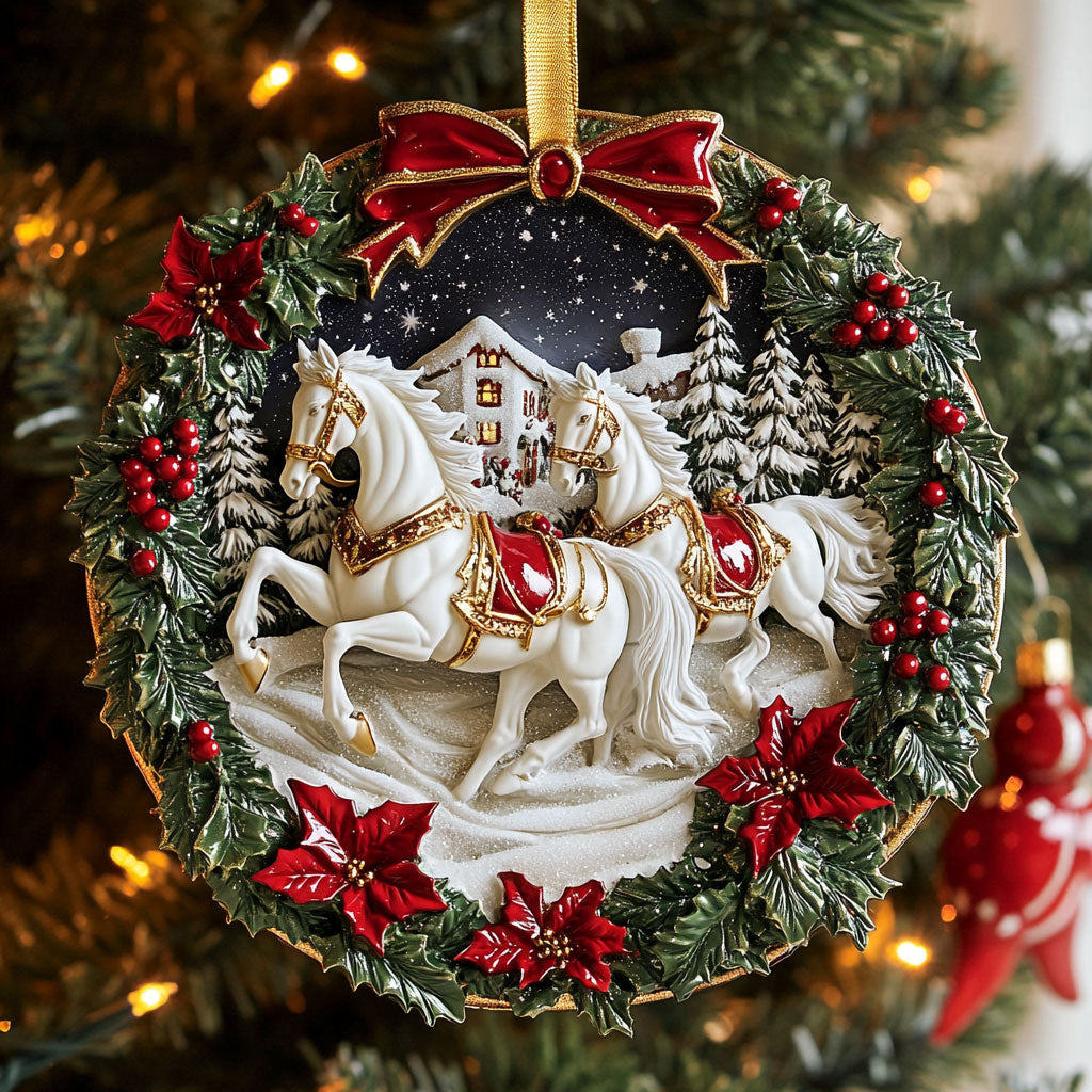 Snowy Horse CW1610013CL Christmas Ornament