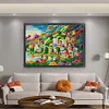 Rainbow Town-11CT Stamped Cross Stitch 101*75cm/39.76*29.53in (Big Size)