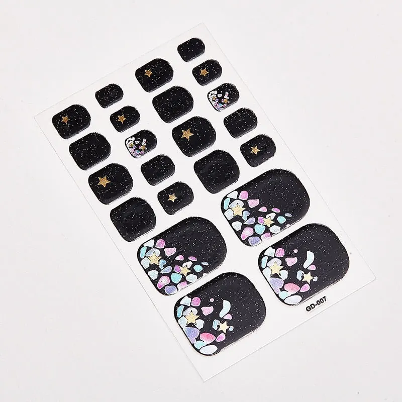 22 Tips/Sheet Shiny Nail Decoration Nail Adhesive Nail Accesoires Nail Art Decoration Nailart Sticker Adesivos Nail Tape