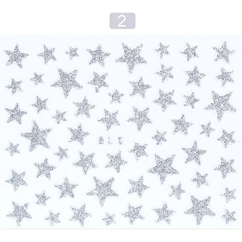 1 Sheet Butterfly Stars Series Nail Sticker Flower Leaves Slider Transfer Nail Decals Decoration Nail Art DIY Accessories-Nail Inspo