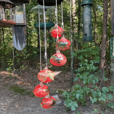🎋Charming Garden Decoration 🕊️- Wind chime hummingbird feeder