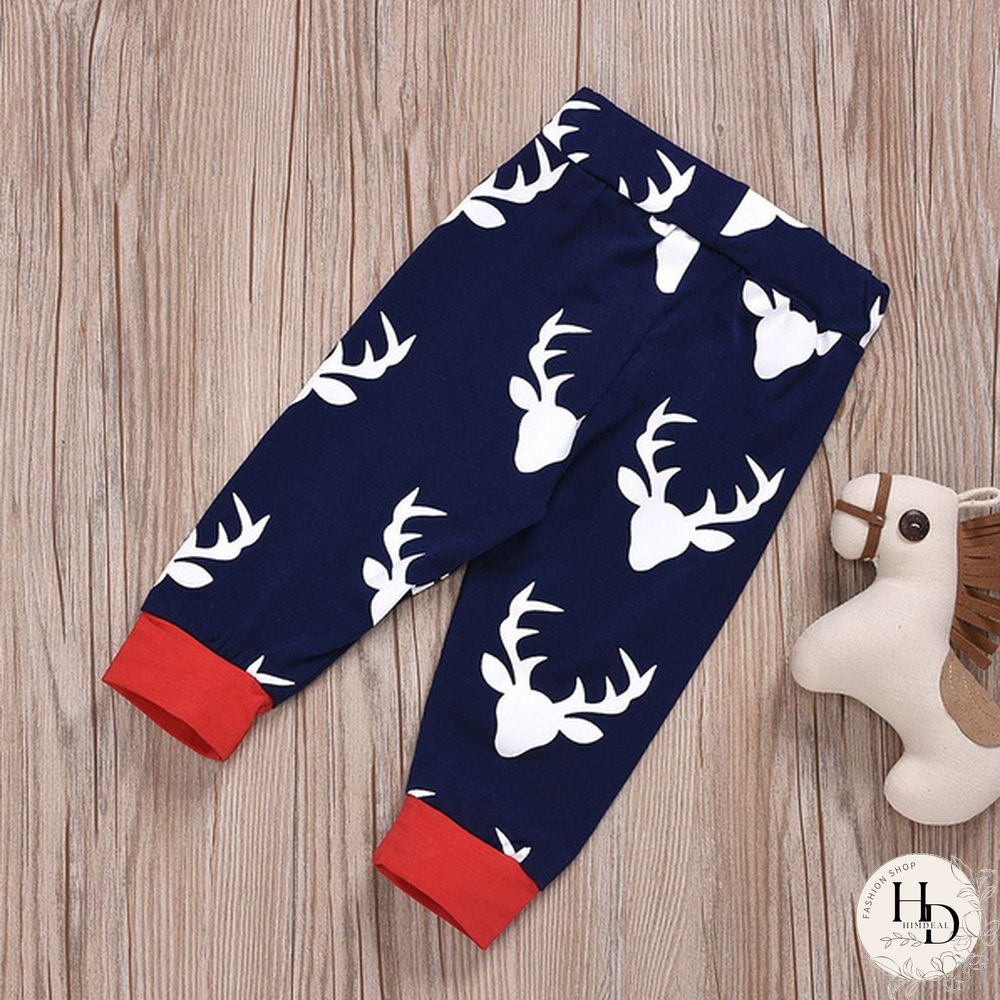 3pcs/set Newborn Infant Baby Christmas Letter Snowflake Print Romper Deer Pants With Cap Xmas Outfits