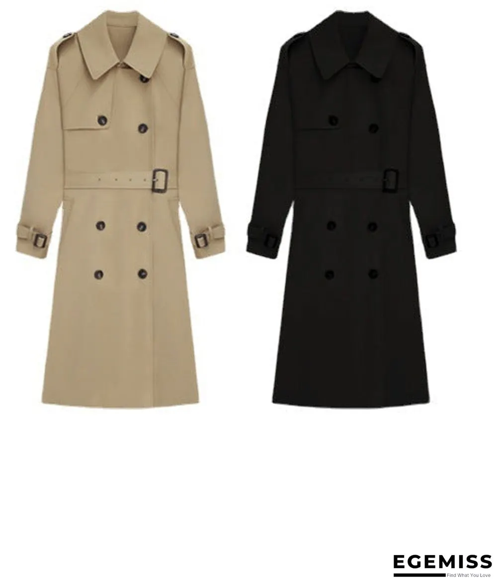 Long Loose Over-the-knee Coat In Women's Windbreaker | EGEMISS