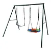 [US Local Warehouse] Swing Set Frame Rust Proof Outdoor Swing Stand Backyard Metal Hammock Stand Set Double Swinging Frame Set for Kindergarten Shopping Mall Park