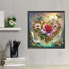 Coeur Papillon Fleurs-Sp&eacute;cial Forme Diamant Peinture-30 * 30CM
