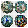 (US Local)4pcs/set Stained Glass-18CT Stamped Cross Stitch Kit(20x20cm)