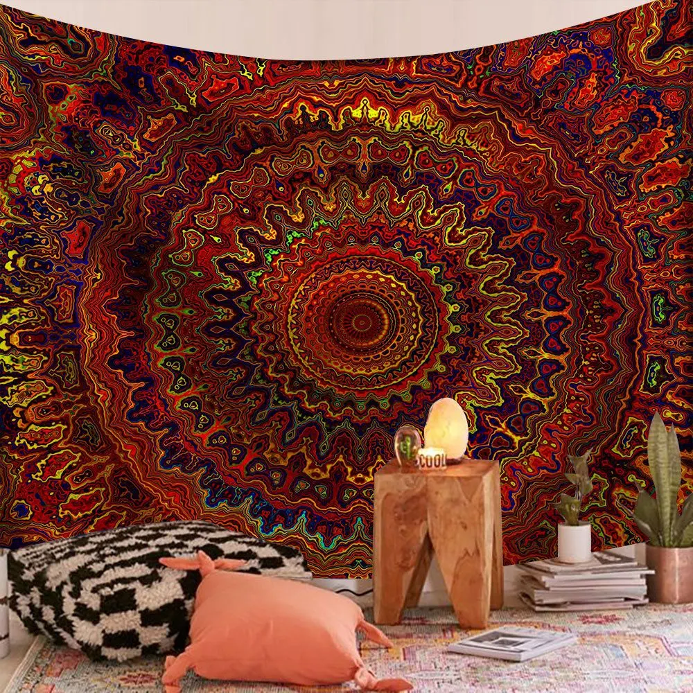 Polyester Mandala Print Tapestry Wall Hanging Carpet Throw Yoga Beach Mat Blanket Large 150*200cm Sleeping pad wall art Tapestry