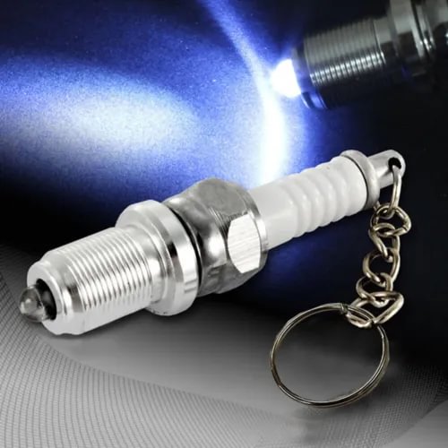Dronehint 1Pc White LED Key Chain Spark Plug Key Chain Keychain Car Parts Keyring Chain (For: Acura) Parts