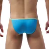 Sexy Hollow Bikini Briefs for Men Ice Silk Low Rise Bulge Pouch Underwear