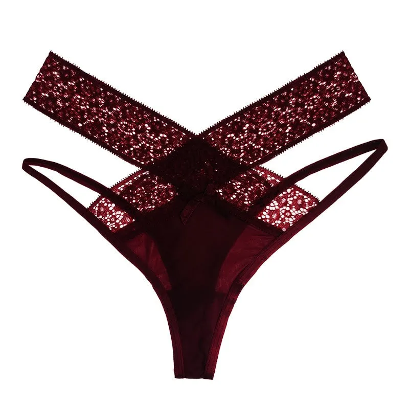 CINOON New Women Sexy Lace Panties Low-waist Underwear Thong Female G String Breathable Lingerie Hollow out Solid Intimates