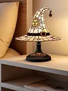 Stained Glass Witch Hat Lamp LED Creative Table Lamp Night Light for Home Decor