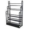 [US Local Warehouse] Fabric Roll Storage Rack 3 Tier Car Window Film Display Rack Adjustable Height Metal Vinyl Roll Storage Stand Detachable Fabric Display Organizer for Leather Rolls/Window Film/Wallpaper