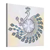 DIY Peafowl Special Shaped Diamond Painting Cross Stitch Clock Home Decor
