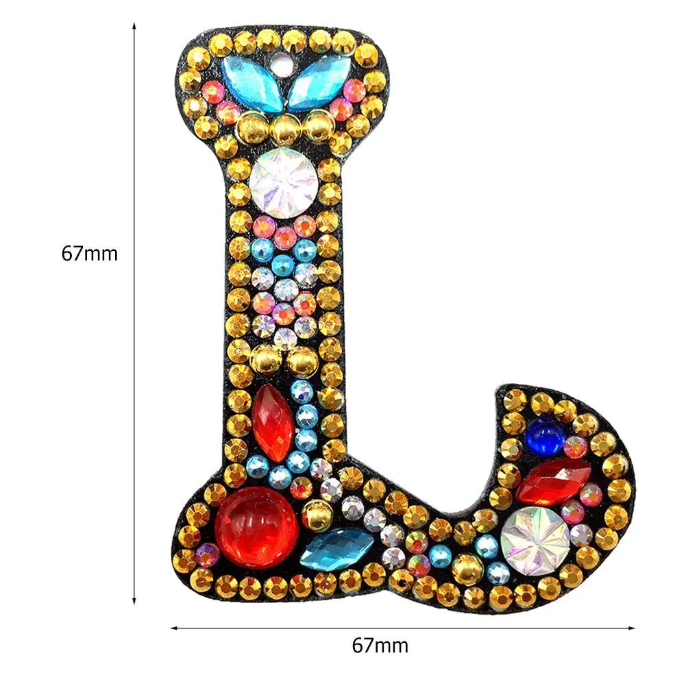 DIY Key Chain Diamond Painting Letters Women Girl Bag Keyring Pendant Gift