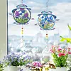 2pcs DIY Diamond Painting Flower Wind Chimes Crystal Window Suncatcher Craft Set Birthday Gifts Home Garden Decor