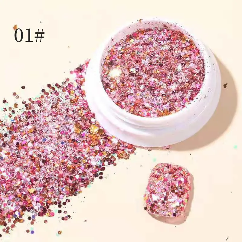 Iridescent 3D Ultrathin Sequins Nail Glitter Flakes Slices Purple White Sparkly DIY Tips Dazzling Paillette Nail Art Decorations