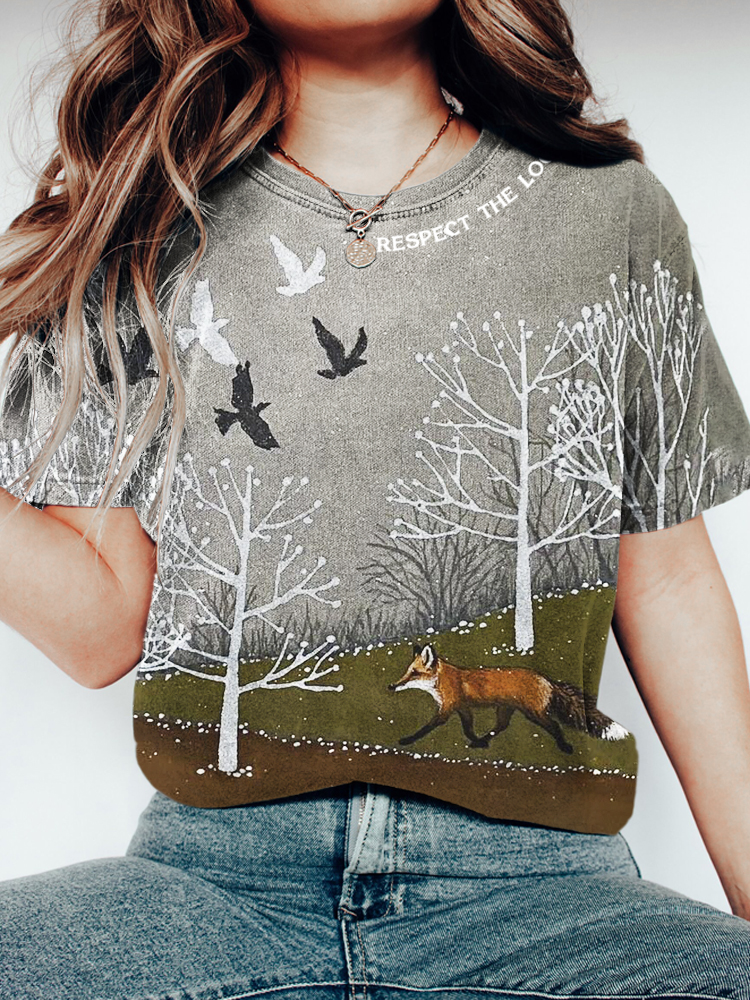 Comstylish Protecting Local Forest Animals Advocacy Vintage Women's Washed T-shirt