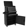 [US Local Warehouse] Large Detachable Toolbox with Double Door & Wheels Sliding Drawers Tool Chest Large Capacity Mechanic Tool Storage Box Metal Tool Cart for Garage Tool Room