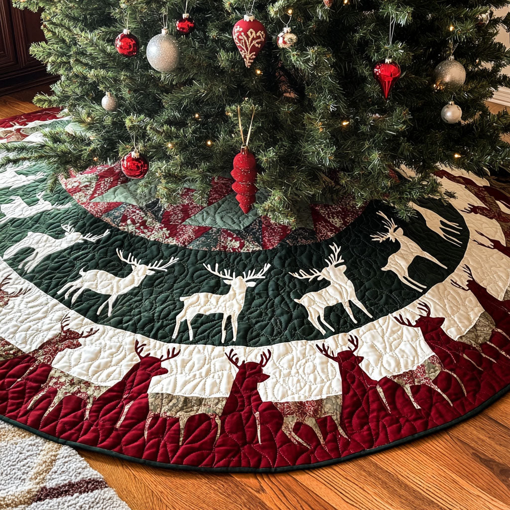 Christmas Haven Quilted Christmas Tree Skirt NCU0PT2372