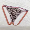 Sexy leopard print men's bag ice silk thong
