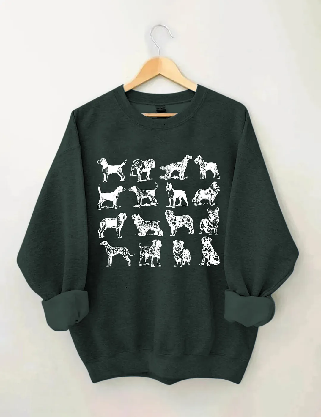 Dog Breeds Graphic Sweatshirt