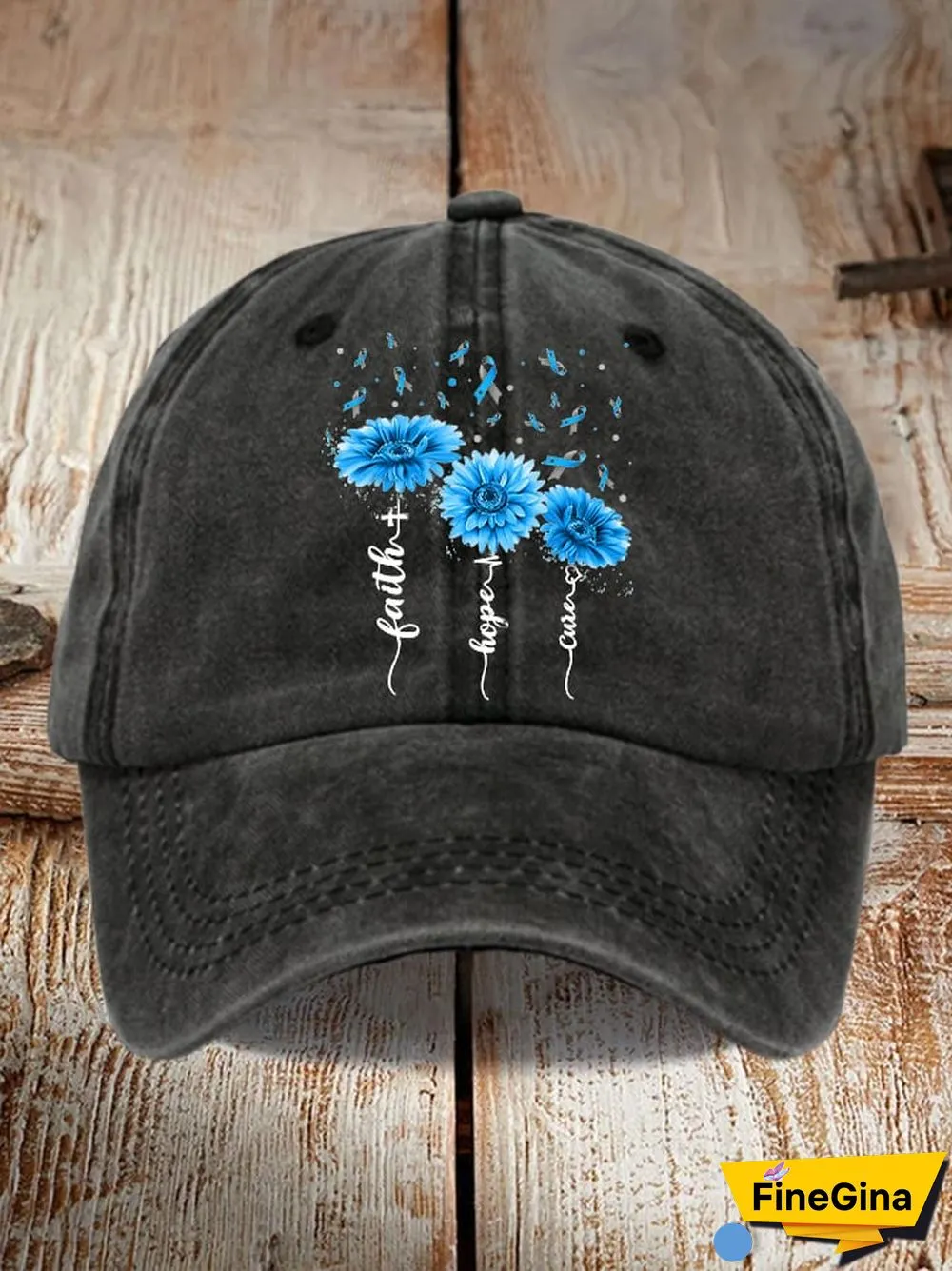 Faith Hope Cure Diabetes Awareness Print Hat