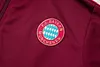 Joyfball 2025/2026 Bayern Munich Long Zipped Jacket Maroon Retro version Football Jersey 1:1 Thai Quality 