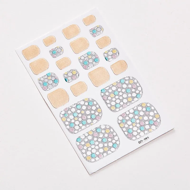 22 Tips/Sheet Shiny Nail Decoration Nail Adhesive Nail Accesoires Nail Art Decoration Nailart Sticker Adesivos Nail Tape