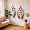 Boho Floating Shelves for Wall Decor with Wood Shelves & Macrame Leaf Floating Storage Display Shelving No Drilling for Bathroom Bedroom Office Living Room Dorm