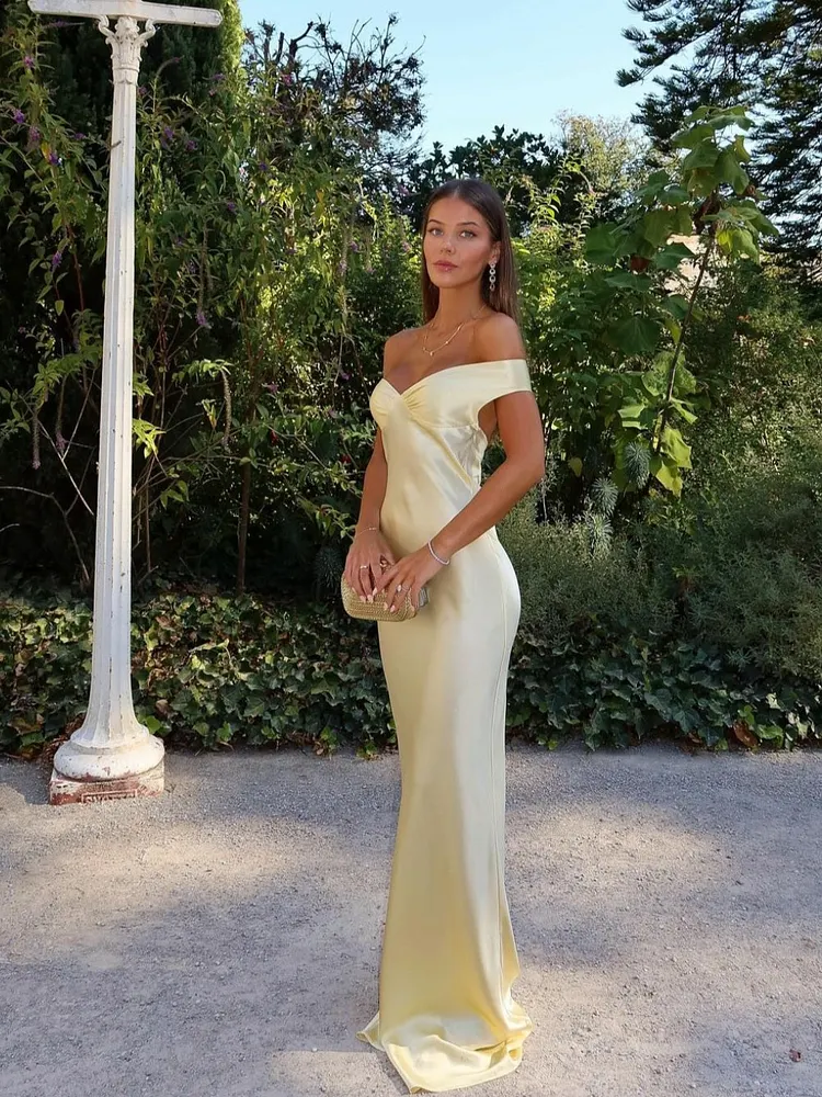 Emory | Satin Backless Maxi Dress