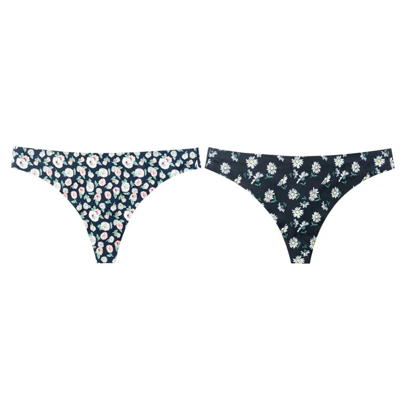 Women Sexy Lingerie Temptation Low-waist Flowers Panties Thong Female Seamless Breathable G String T back Intimates Underwear