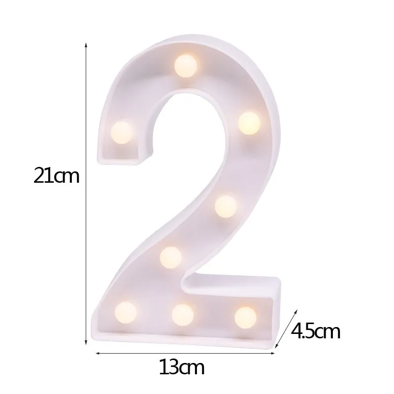 DIY LED Letter Night Light Creative 26 English Alphabet Number Battery Lamp Romantic Wedding Party Decoration
