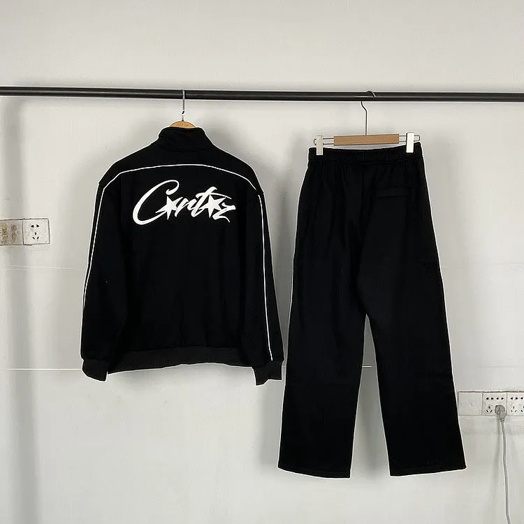 Corteiz Jacket & Pants 2 piece set  Fleece Zipper Jacket Casual